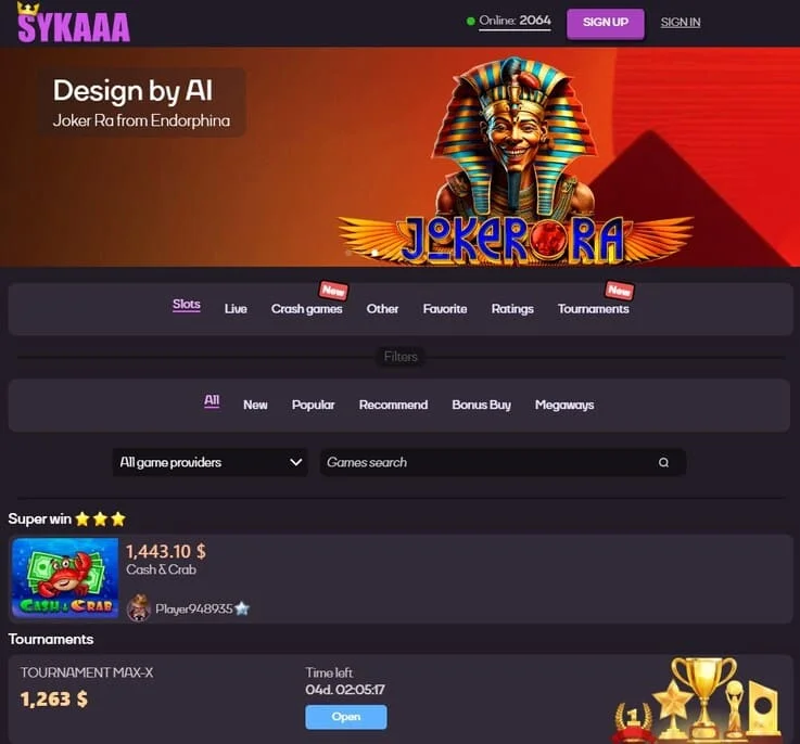 Зеркало официального сайта Sykaaa Casino